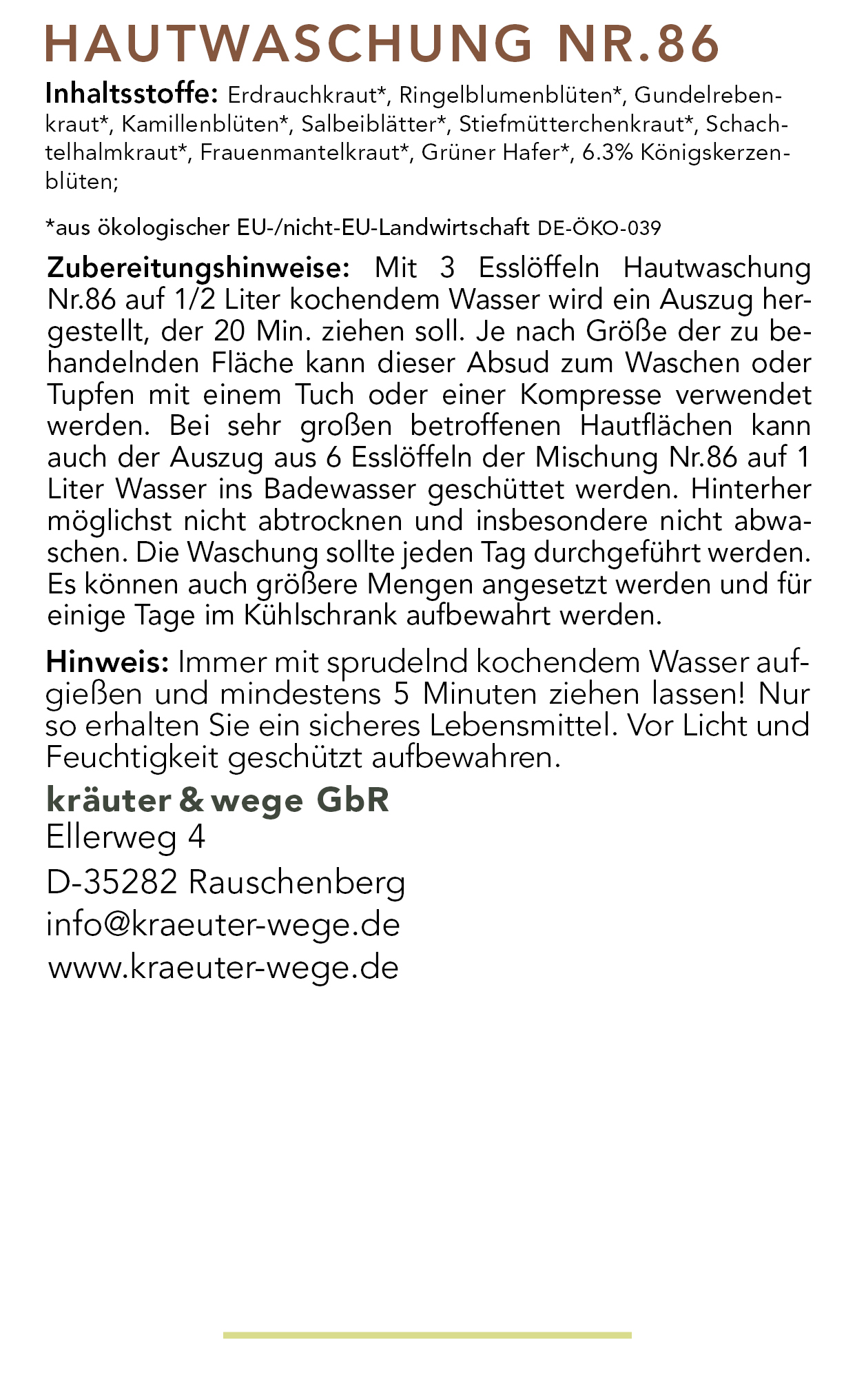 Nr. 86 Bio-Kräuterteemischung