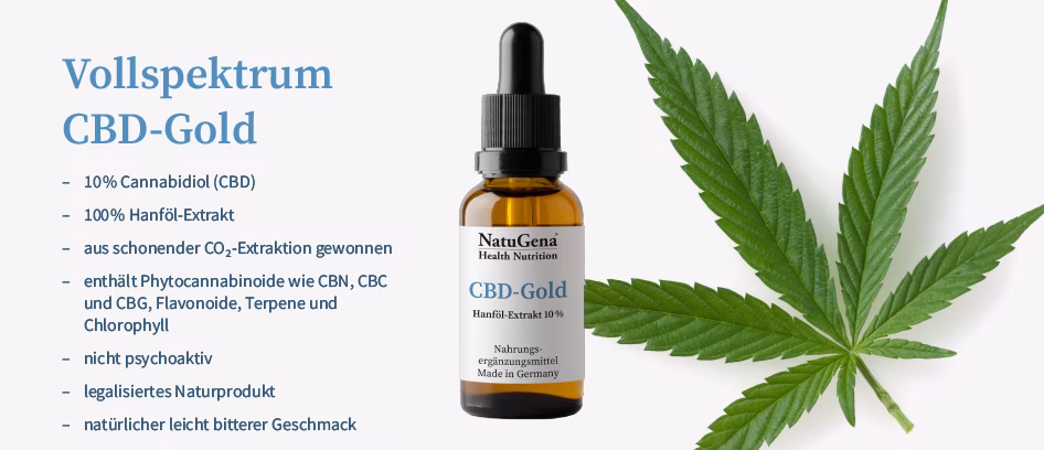 Hanf-Aromaextrakt Gold 10% | 100% Hanföl-Extrakt mit 10% CBD